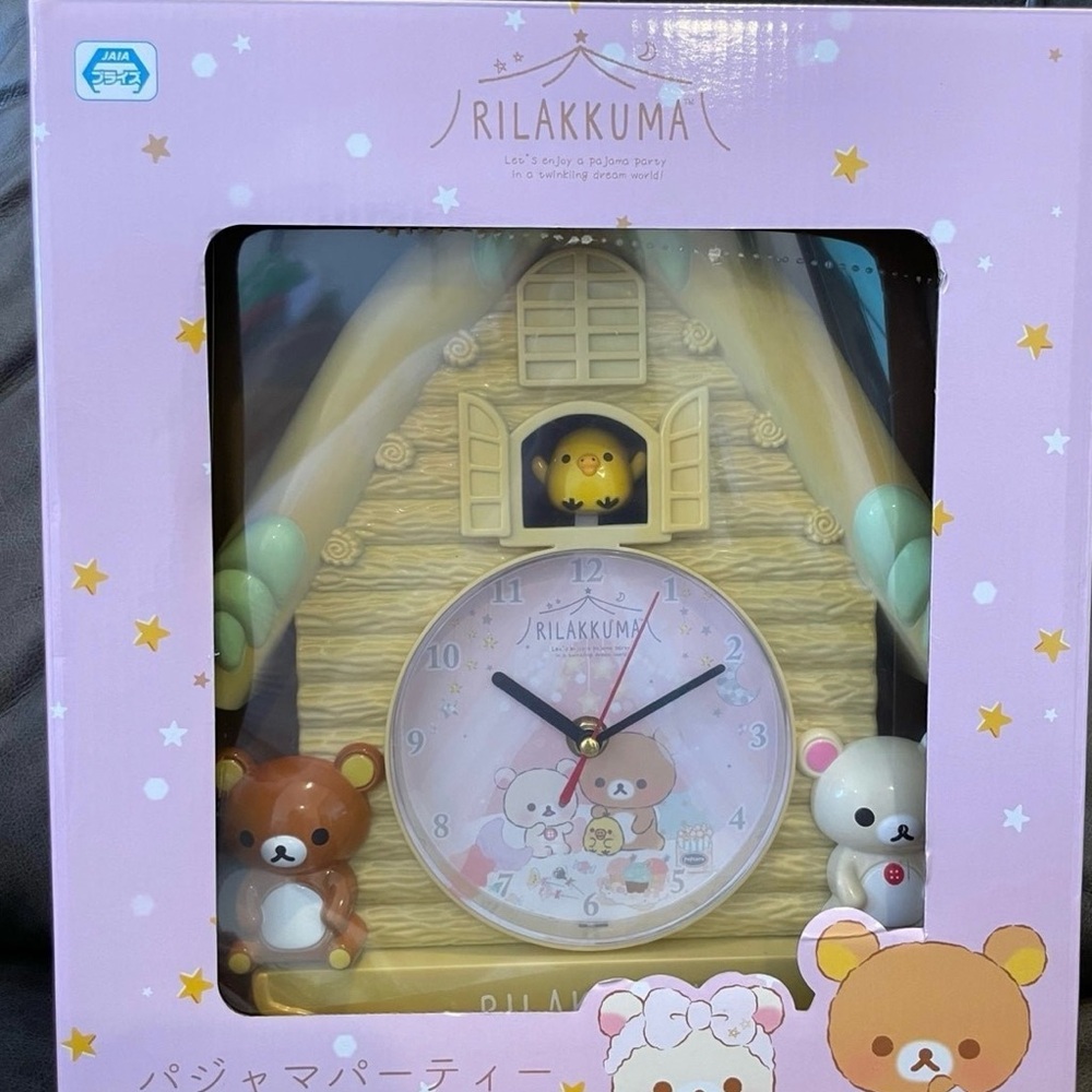 Rilakkuma Wall Clock B. yellow Cuckoo Style Battery Operated Time NIB RARE VHTF